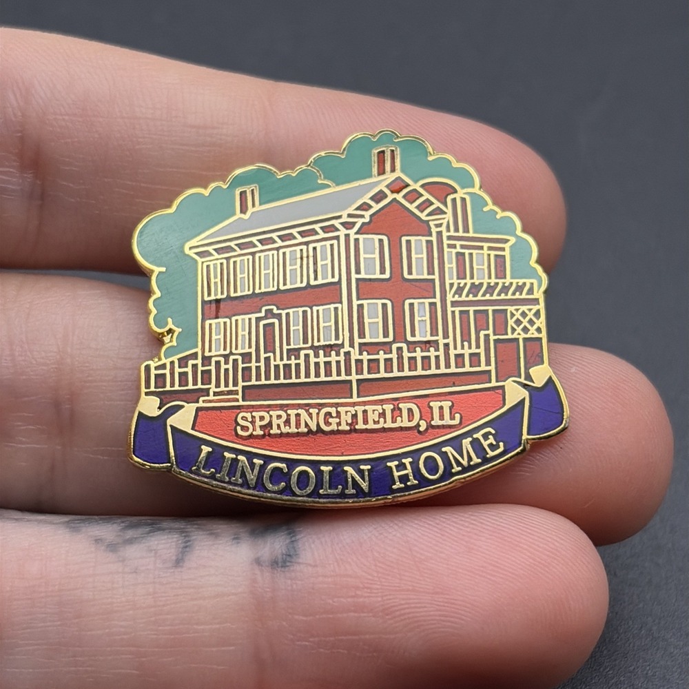 Springfield Illinois Lincoln Home Lapel Hat Pin